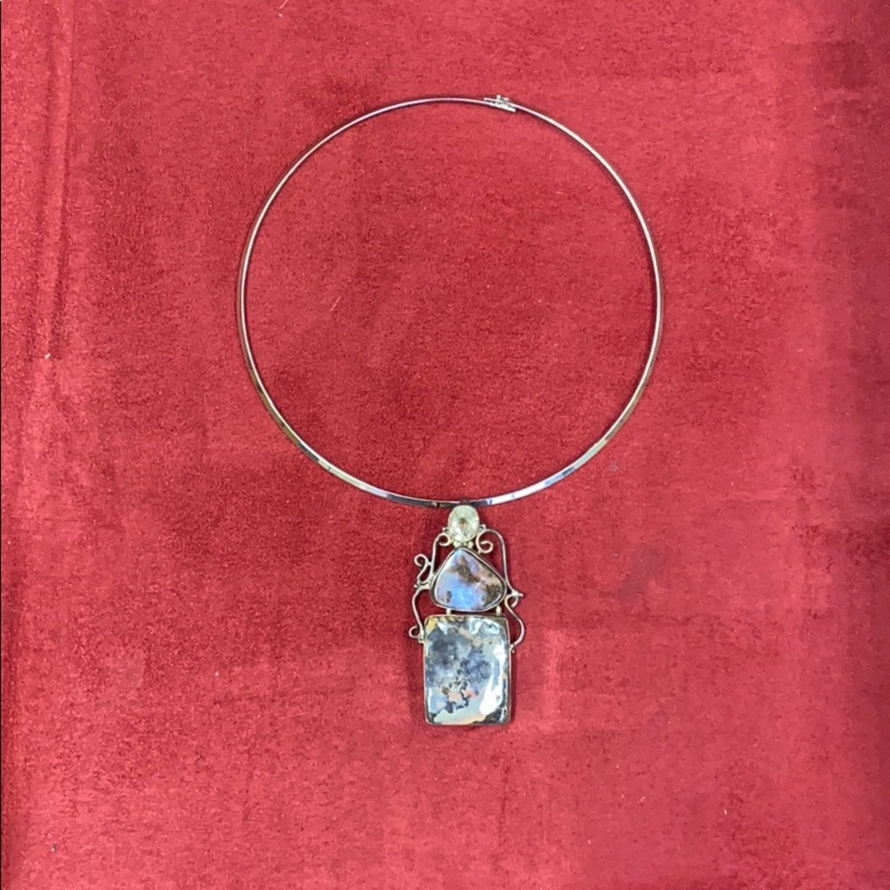 Quartz labradorite choker